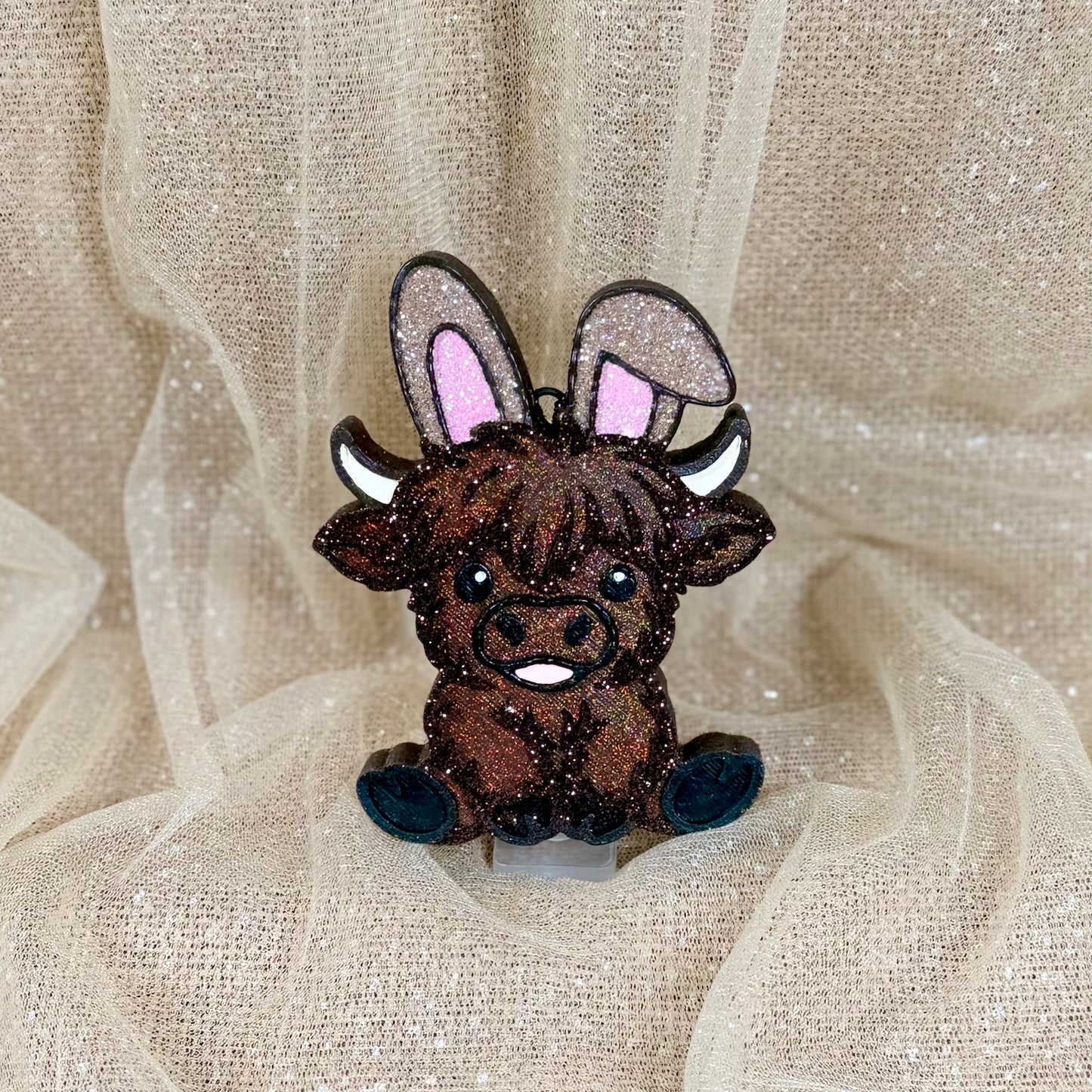 Highland Cow w/ Bunny Ears - Freshie