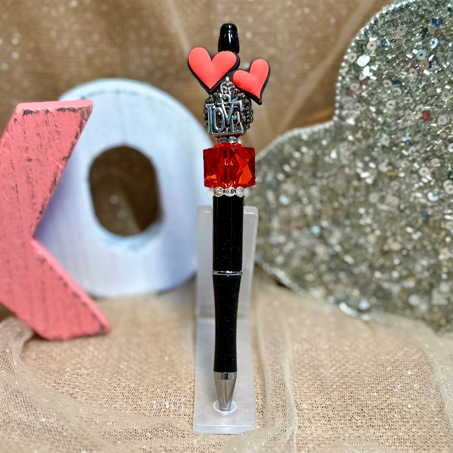 Pen: Double Heart w/ Love Charm