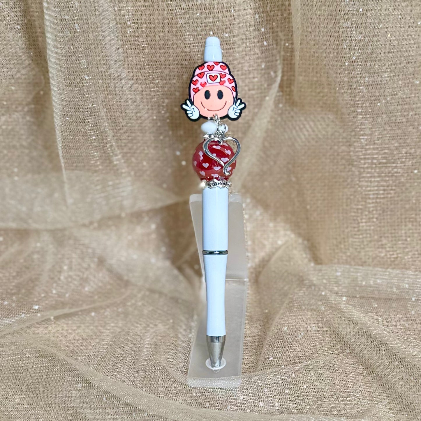 Pen: Smiley w/ Heart Charm