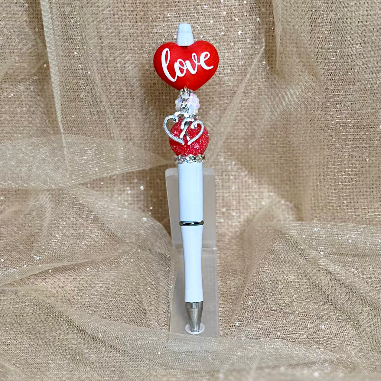 Pen: Love w/ Double Heart Charm