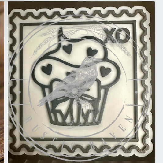 Valentines Heart Cupcake Postage Stamp - Freshie