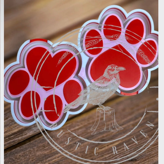 Valentines Paw Print / Vent Clip Pair - Freshie